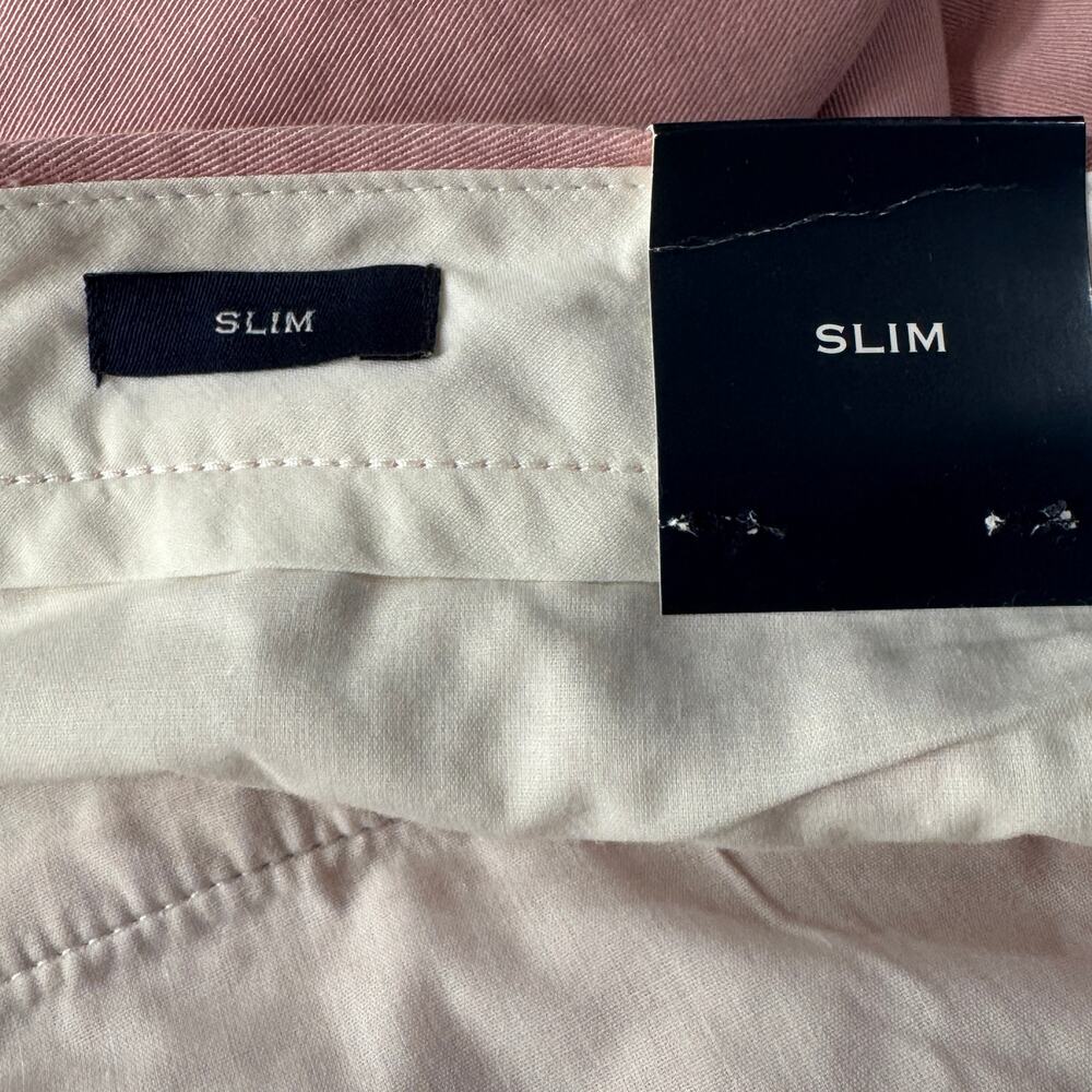 J. Crew Mens SZ 35x32 Flex Slim Pants Zip-Fly Slash Pockets Straight Leg Pink - Picture 8 of 9